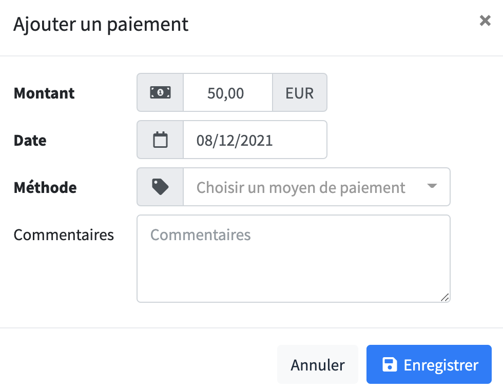 Ajouter un paiement