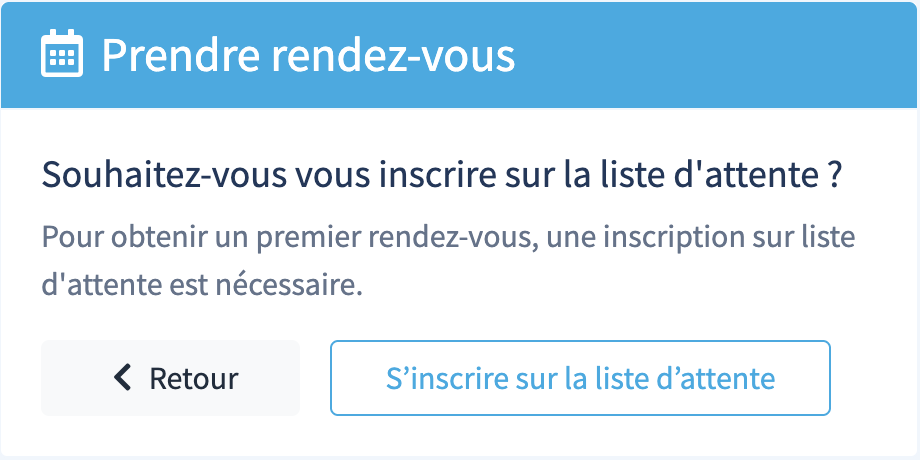 Inscription sur la liste d'attente