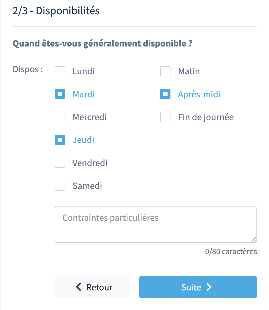 Inscription sur la liste d'attente : disponibilités