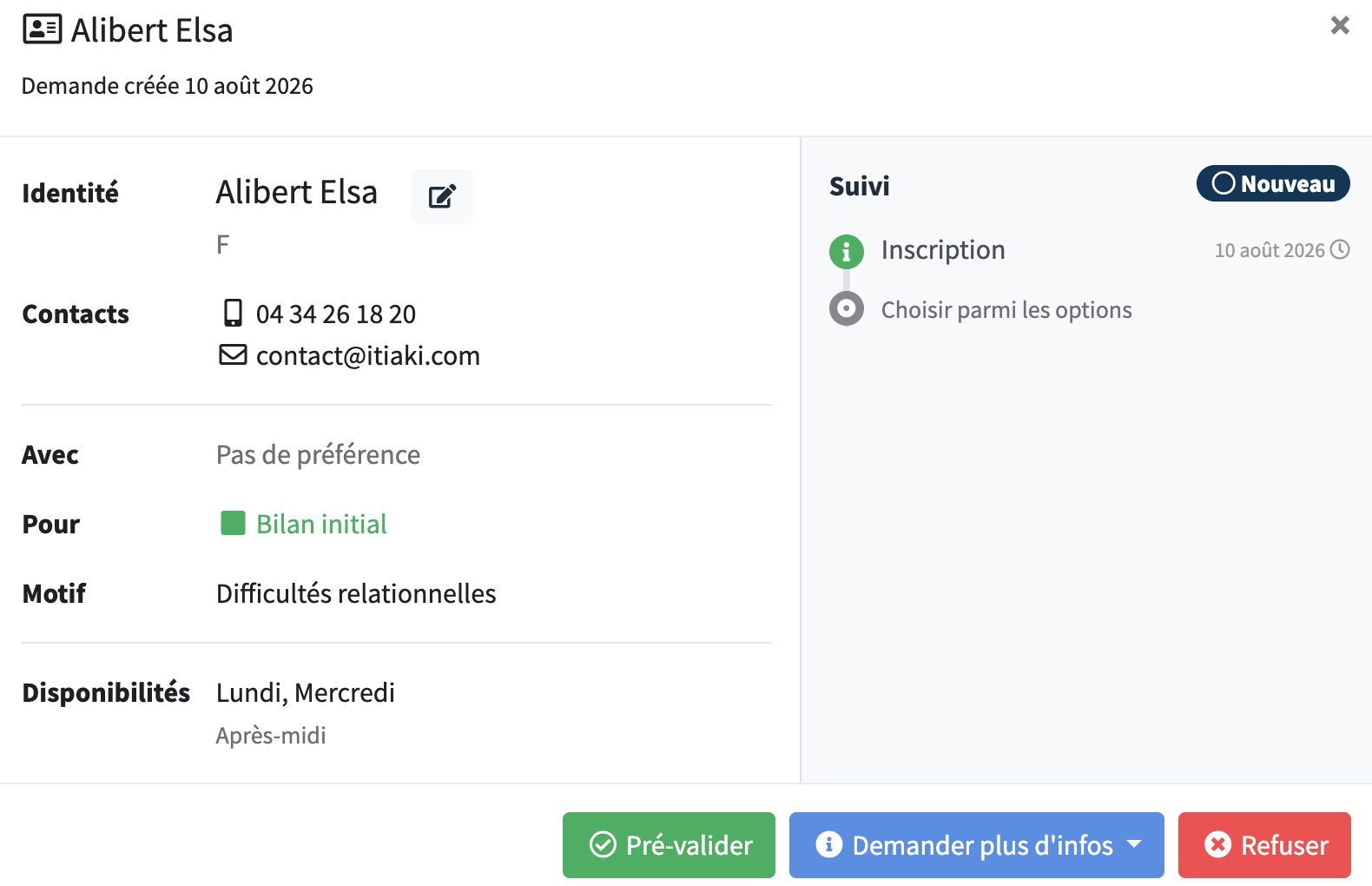 Validation des demandes d'inscription sur liste d'attente